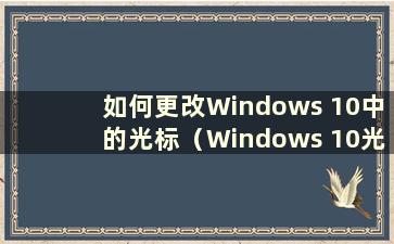 如何更改Windows 10中的光标（Windows 10光标设置）